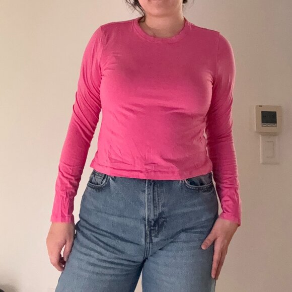 LULULEMON - Pink cotton long sleeve (Size 4 - Never Worn) - Picture 4 of 6